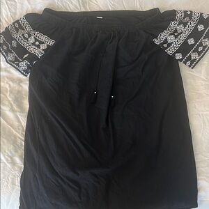 Old Navy Black Embellished Blouse Relaxed Fit